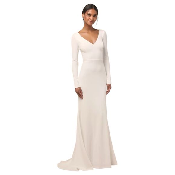 Lulus Feeling of Forever Maxi Dress Womens 3X White L/S Mermaid Wedding Gown - Picture 1 of 10